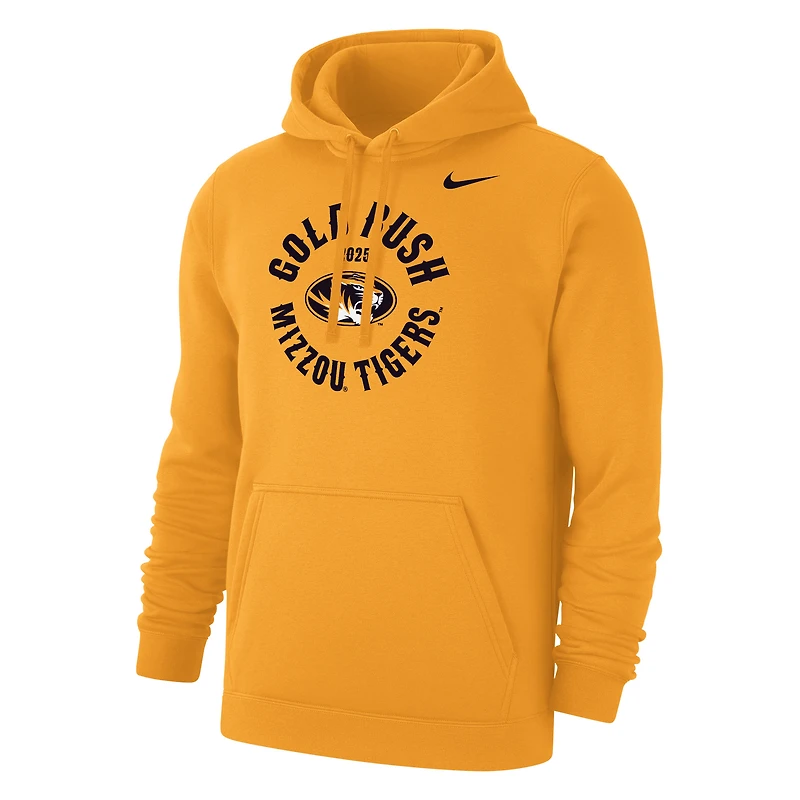 Sweat à capuche en molleton Nike Gold Missouri Tigers 2025 Rush Club pour homme