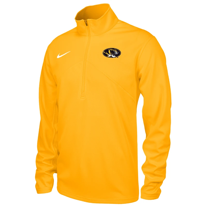 Men's Nike Gold Missouri Tigers Rush Dri-FIT Quarter-Zip Long Sleeve Top