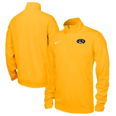 Men's Nike Gold Missouri Tigers Rush Dri-FIT Quarter-Zip Long Sleeve Top