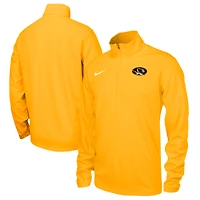 Haut à manches longues Nike Gold Missouri Tigers Rush Dri-FIT quart de zip pour homme