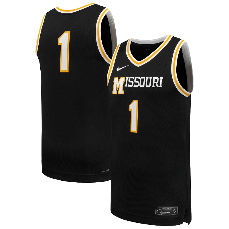 Maillot de basketball réplique Nike n° 1 noir Missouri Tigers pour homme