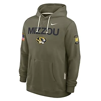 Men's Nike Olive Missouri Tigers 2025 Military Appreciation Dri-FIT Hoodie