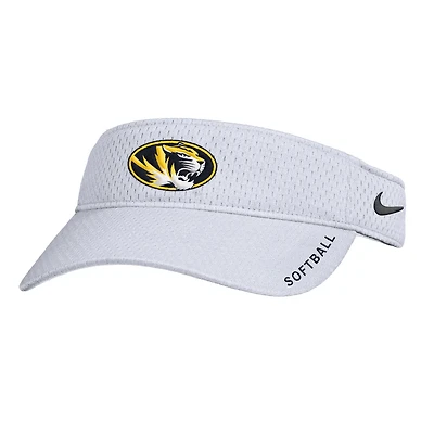 Visière ajustable Nike blanche pour homme Missouri Tigers On-Field Softball Authentic Ace Performance