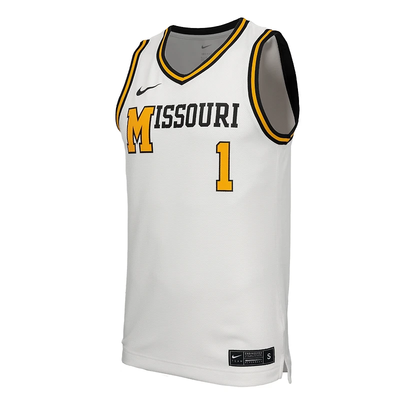 Maillot de basket-ball rétro réplique blanc des Missouri Tigers Nike pour homme