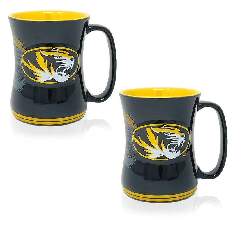 Lot de deux tasses sculptées Barista des Missouri Tigers (473 ml)