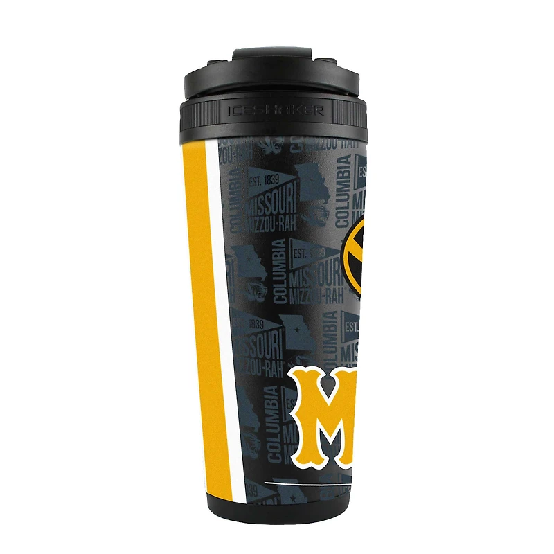 Bouteille shaker en acier inoxydable 4D de 26 oz des Missouri Tigers