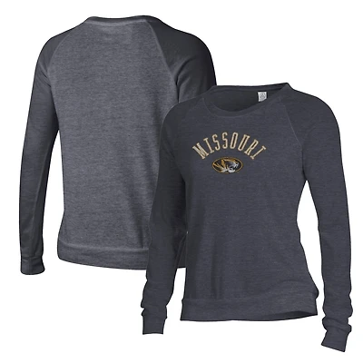 Women's Alternative Apparel Black Missouri Tigers Slouchy Pullover Sweatshirt