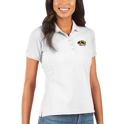 Women's Antigua White Missouri Tigers Legacy Pique Polo