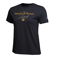 T-shirt de style vie Champion Black Missouri Tigers pour femmes