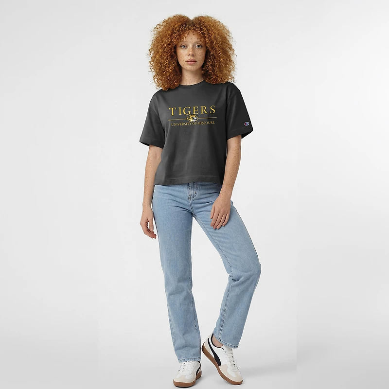 Women's Champion  Black Missouri Tigers Waist Length Wordmark T-Shirt