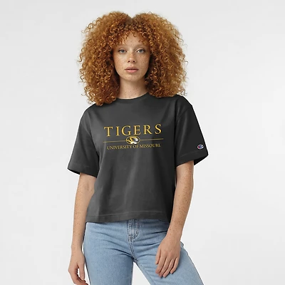 Women's Champion Black Missouri Tigers Waist Length Wordmark T-Shirt