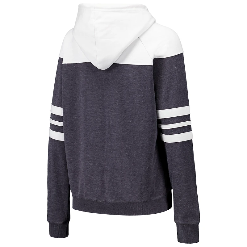 Women's Charcoal Missouri Tigers Blitz Striped Blocked Raglan Pullover Hoodie