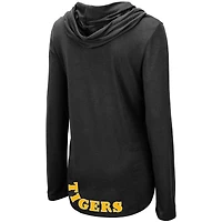 Women's Colosseum Black Missouri Tigers My Lover Lightweight Hooded Long Sleeve T-Shirt