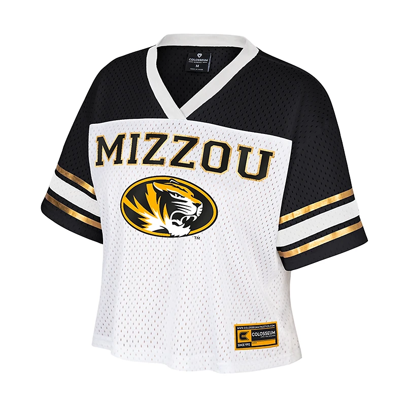 Maillot de football court blanc Colosseum pour femme des Missouri Tigers Treasure
