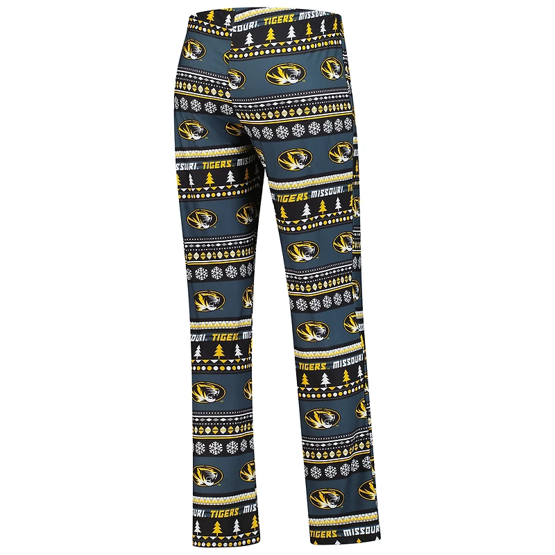 Ensemble de nuit pour femme Concepts Sport Black Missouri Tigers, pull moche à manches longues et pantalon vacances