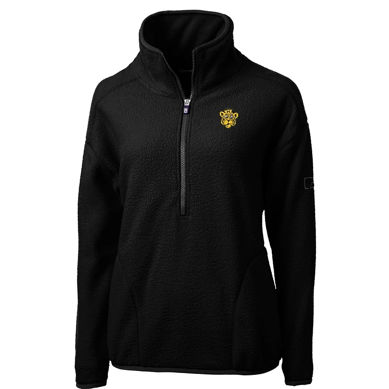 Women's Cutter & Buck Black Missouri Tigers Cascade Eco Sherpa Fleece Half-Zip Pullover Jacket