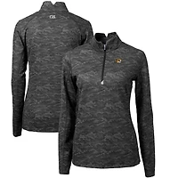 Women's Cutter & Buck Black Missouri Tigers Traverse Camo Quarter-Zip Pullover Top