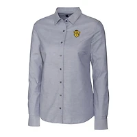 Women's Cutter & Buck Charcoal Missouri Tigers Oxford Stretch Long Sleeve Button-Up Shirt