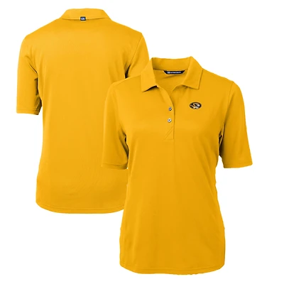 Women's Cutter & Buck Gold Missouri Tigers Virtue Eco Pique Recycled Polo