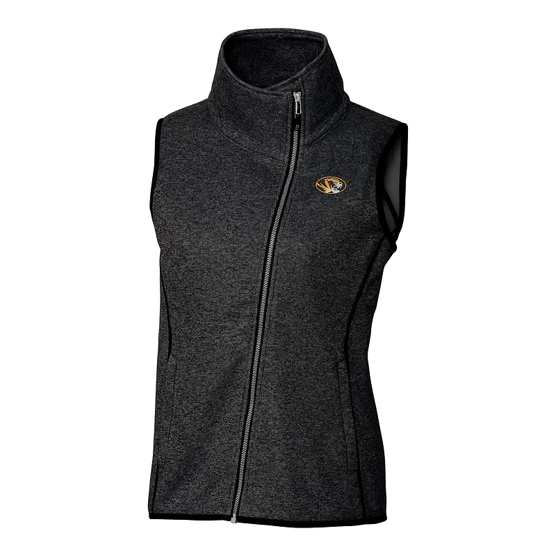 Gilet zippé pour femme, gris, Cutter & Buck, Missouri Tigers, Mainsail