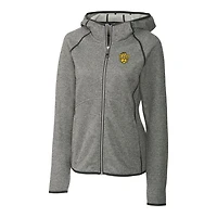 Sweat à capuche zippé en tricot Mainsail pour femme, gris chiné, Cutter & Buck, Missouri Tigers