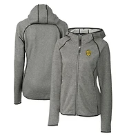 Sweat à capuche zippé en tricot Mainsail pour femme, gris chiné, Cutter & Buck, Missouri Tigers