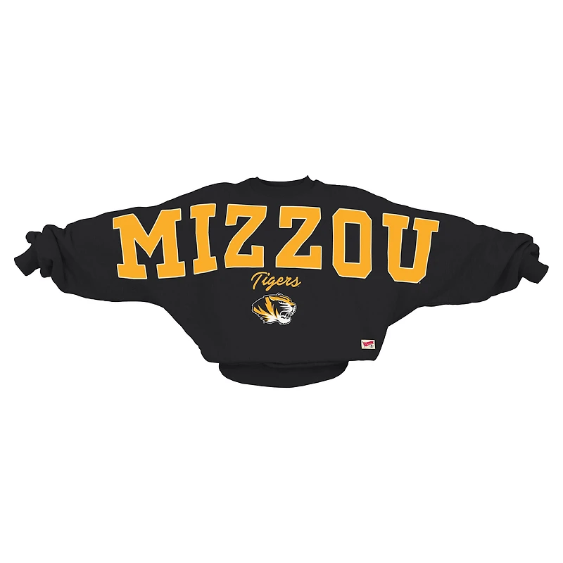 Sweat-shirt surdimensionné à col dolman Flannigan noir Pressbox pour femme, Missouri Tigers