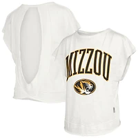 Women's Pressbox  Cream Missouri Tigers Nelson Movement Open Back Slub T-Shirt