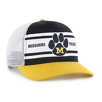 Casquette de camionneur ajustable Super Stripe Hitch noire/dorée pour jeunes des Missouri Tigers '47