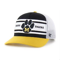 Casquette de camionneur ajustable Super Stripe Hitch noire/dorée pour jeunes des Missouri Tigers '47