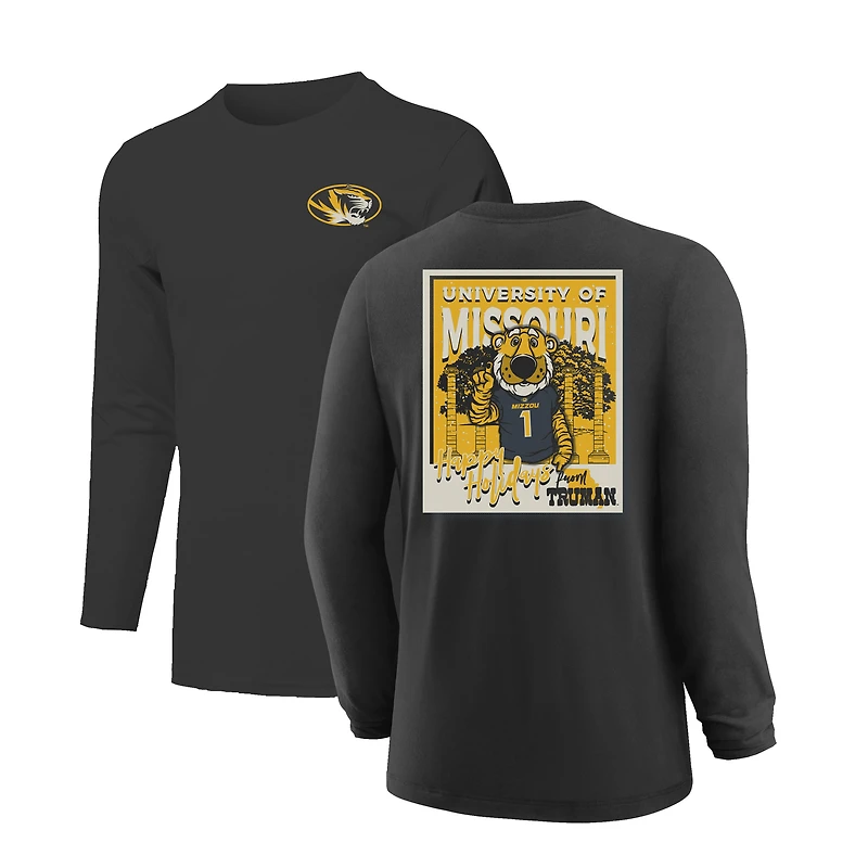 T-shirt à manches longues noir pour jeunes Missouri Tigers Snowy Polaroid