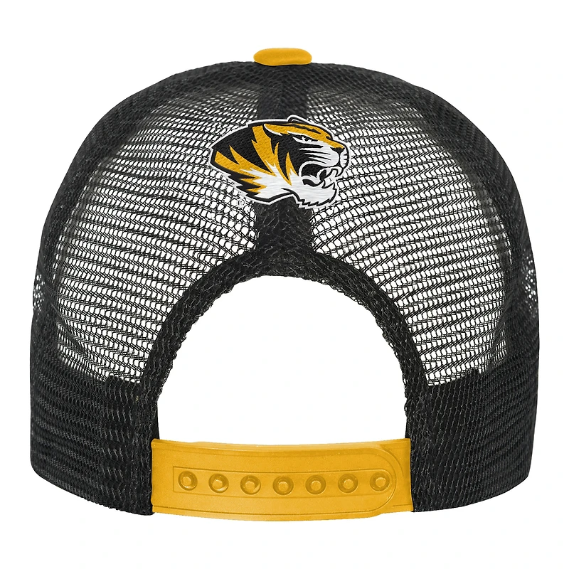 Youth Outerstuff Black/Cream Missouri Tigers Modern Fan Trucker Adjustable Hat