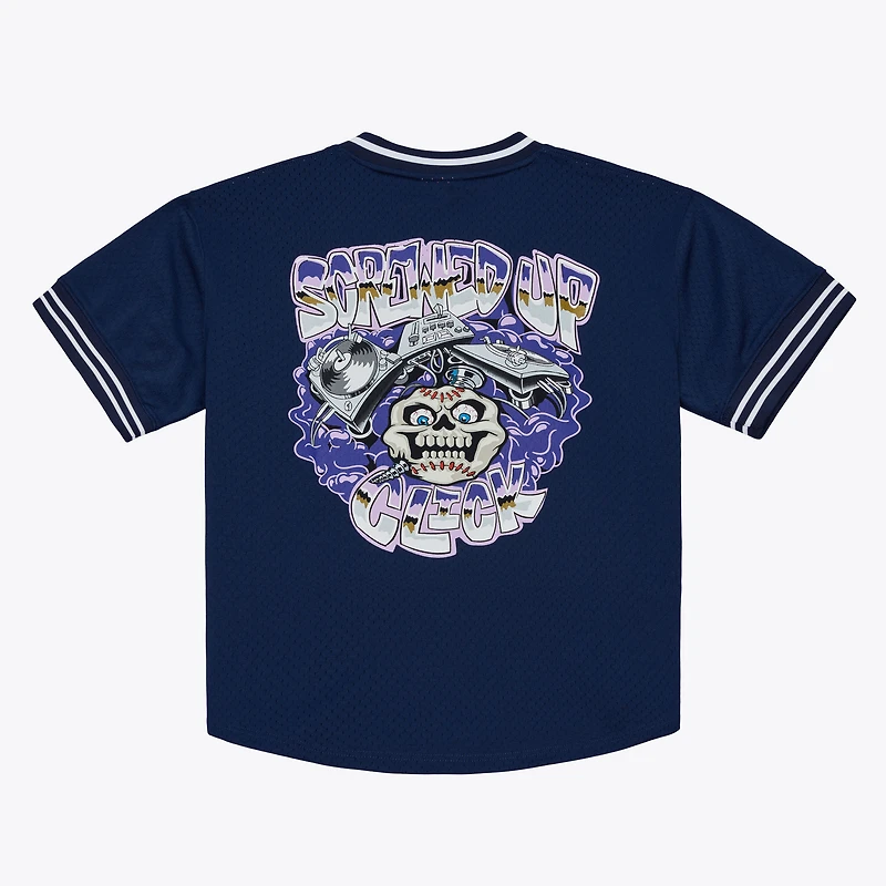 Men's Mitchell & Ness x DJ Screw Navy Mesh Jersey