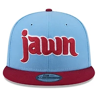 Casquette snapback New Era 9FIFTY bleu clair/bordeaux Philadelphia Phillies, édition spéciale match des étoiles de la MLB 2026.