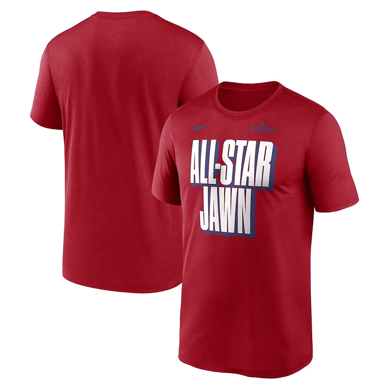 T-shirt Nike rouge pour homme, édition spéciale All-Star Game MLB 2026, modèle Jawn Lockup Legend Dri-FIT