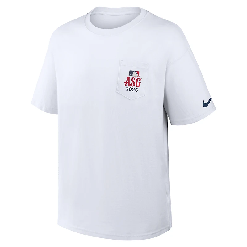 T-shirt Nike Max90 à poche blanc pour homme, édition spéciale match des étoiles de la MLB 2026