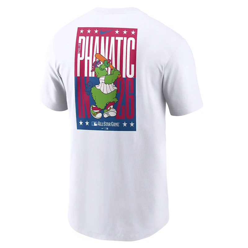 T-shirt Nike blanc pour homme, édition spéciale Phillie Phanatic du match des étoiles de la MLB 2026