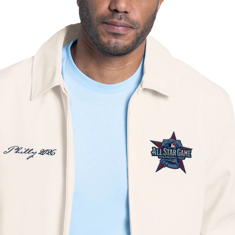 Men's Starter Cream MLB All-Star Franchise Lightweight Full-Zip Jacket