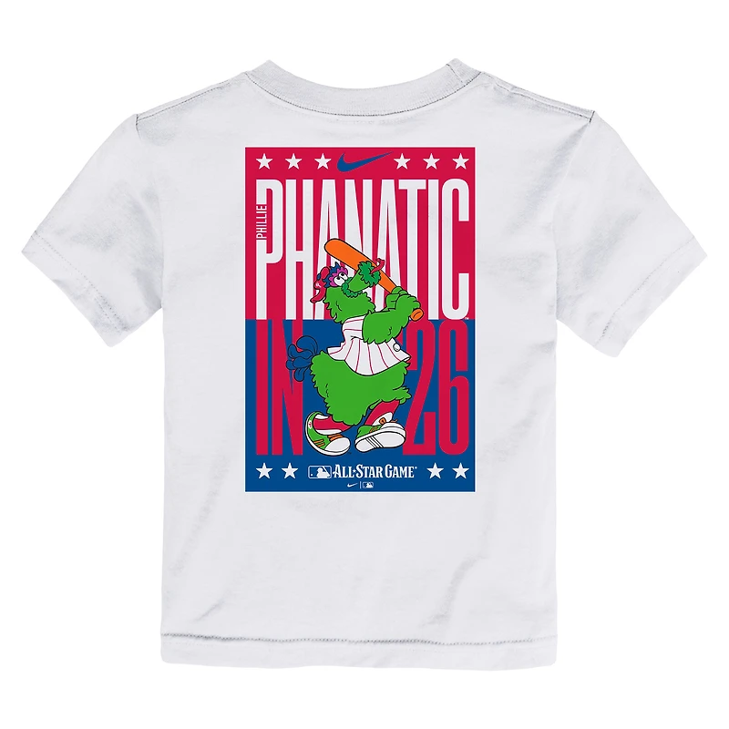 T-shirt blanc Nike pour tout-petit, édition spéciale MLB All-Star Game 2026, Phillie Phanatic