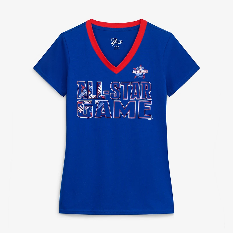 T-shirt à col en V pour femme G-III 4Her par Carl Banks, bleu marine, édition spéciale Meilleure équipe du match des étoiles de la MLB 2026