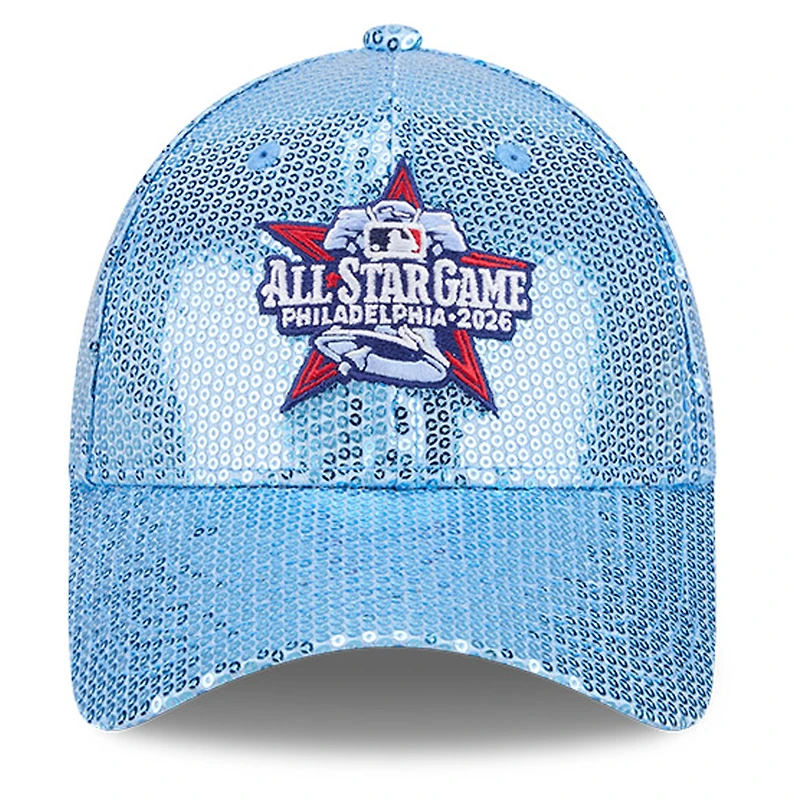 Women's New Era Pastel Blue 2026 MLB All-Star Game Fan Pack Sequin Sky 9FORTY Adjustable Hat