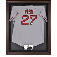 Vitrine de présentation de maillots avec logo encadré marron de la MLB