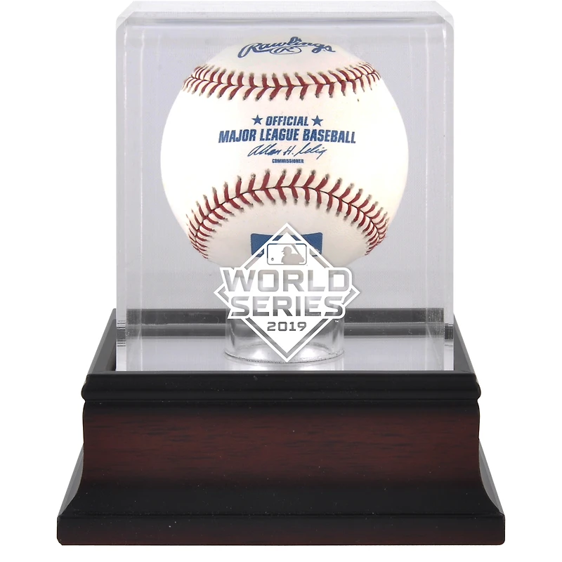 2019 World Series Logo Mahogany Baseball Logo Display Case