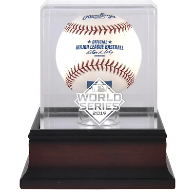 2019 World Series Logo Mahogany Baseball Logo Display Case