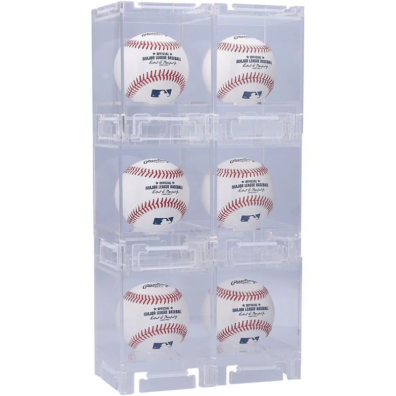 Acrylic Stackable & Collapsible Six Baseball Display Cases