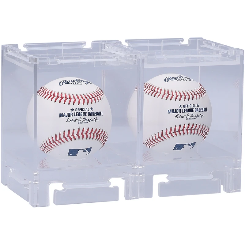 Vitrines de présentation empilables et pliables en acrylique pour deux balles de baseball