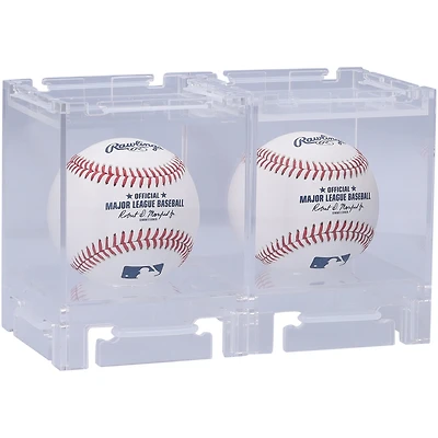 Vitrines de présentation empilables et pliables en acrylique pour deux balles de baseball