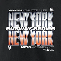 Men's Fanatics Black New York Yankees vs. Mets 2025 Subway Series Roster T-Shirt