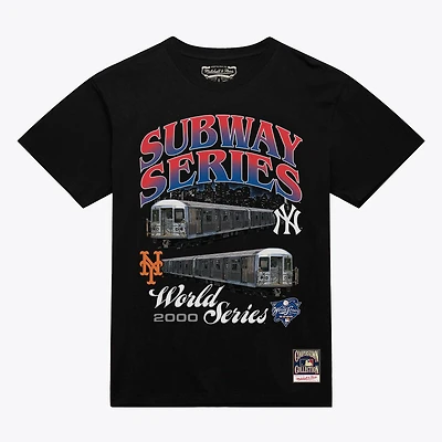 Men's Mitchell & Ness  Black MLB Merchandise Subway Series Duel World T-Shirt