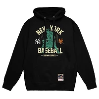 Sweat à capuche noir Mitchell & Ness pour homme, motif New York Yankees vs. Mets Subway Series Swinging Liberty